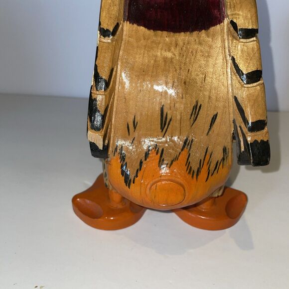 Vtg Lonzo Originals Hand Carved Wooden Duck Figurine 13” Indianapolis Folk Art - Picture 5 of 7